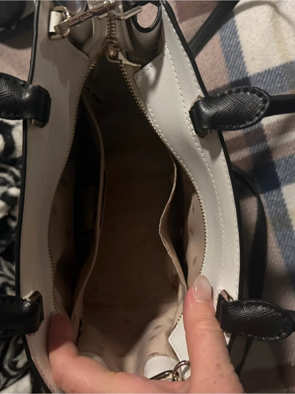 kate spade Two-Tone Beige, White & Black Satchel